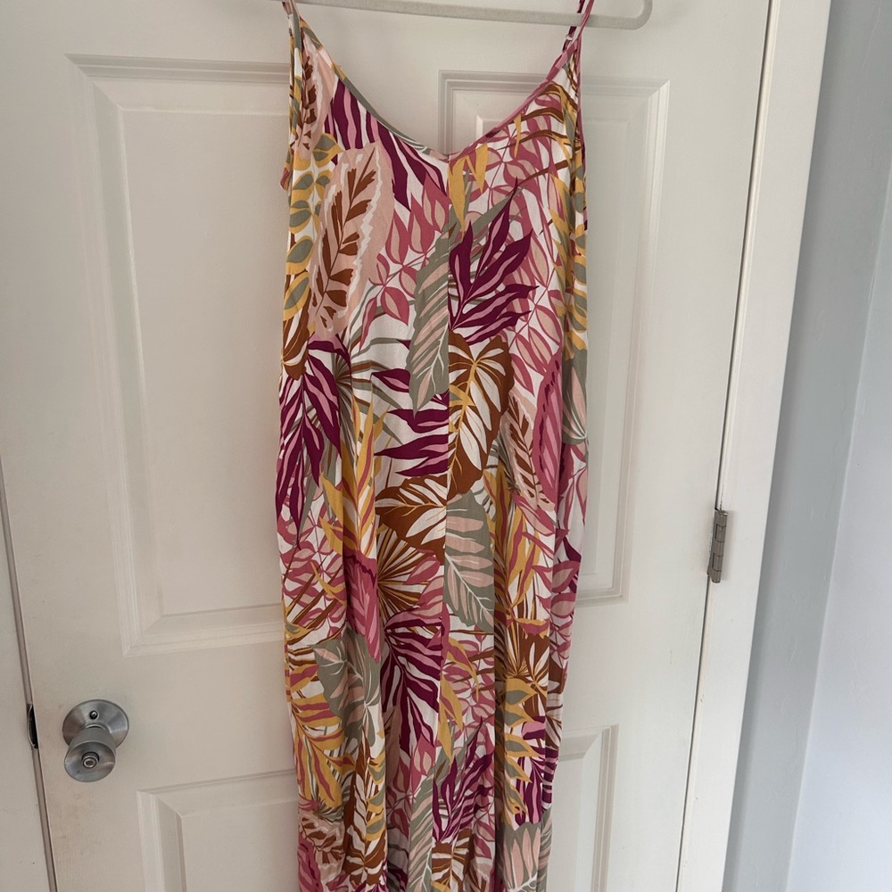The Salty Babe Tropical Leaf Print Maxi Dress